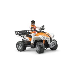 Jucarie Quad BRUDER Quad with driver, cu figurina, scara 1:16, suspensii