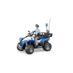 Jucarie ATV BRUDER Quad Politie, BR-63010, Scara 1:16, cu figurina si accesorii, suspensie functionala