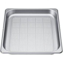 Tava mare perforata NEFF Z13CU41X0 - 11027160, L35.4cm, l32.5cm, H4cm, Uz 32.9x30mm, G0.62kg, V3.3L, AISI 304 GN2/3 0.7mm, Diametru gaura 0.4mm, Inox