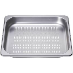 Tava medie perforata NEFF Z13CU21X0 - 11008520, L32.5cm, l26.5cm, H4cm, Uz 30x24cm, G0.47kg, V2.3L, AISI 304 GN1/2 0.7mm, Inox