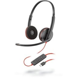 POLY Blackwire 3220 Casti Prin cablu Banda de fixare pe cap Birou/Call center USB tip-C Negru, Rosu