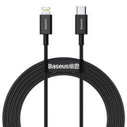 CABLU alimentare si date Baseus Superior, Fast Charging Data Cable pt. smartphone, USB Type-C la Lightning Iphone PD 20W, 2m, negru