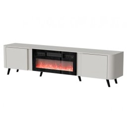 Comoda RTV Cama Meble Volare, 200x39x49cm, cu semineu electric, PAL-MDF, Casmir