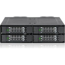 Rack mobil Icy Dock MB699VP-B, 4x 2.5 inch NVMe U.2/U.3, montare 5.25 inch, PCIe 4.0, Hot-Swap