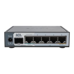 Router/Switch MikroTik, 5 porturi Gigabit, 1 port SFP 2.5G, PoE In/Out
