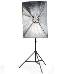 Kit lumina continua foto video lampa cu 4 becuri+ softbox 60X90cm + stativ + 4 becuri