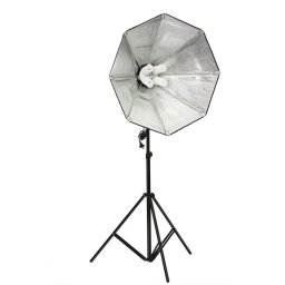 Kit suport pentru 4 becuri cu fasung E27 + softbox octogonal 85cm + stativ+ 4 becuri