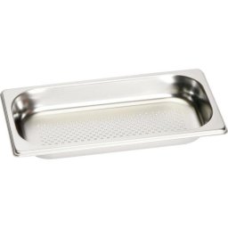 Tava mica perforata GAGGENAU Small Perforated Stainless Steel Pan GN124130 - 00571634, Gastronorm insert GN1/3, L17.6cm, l32.5cm, Adancime 4cm, Volum 1.5 litri, Inox, Pentru cuptoare cu aburi