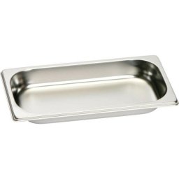 Tava mica neperforata GAGGENAU Small Unperforated Stainless Steel Pan GN114130 - 00677877, Gastronorm insert GN1/3, L17.6cm, l32.5cm, H4cm, Volum 1.5 litri, Inox, Pentru cuptoare cu aburi