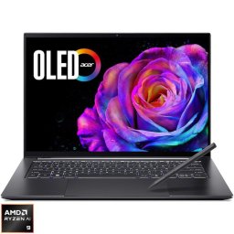 Laptop Acer Swift X 14 AI OLED SFX14-61G-R7VY, procesor AMD Ryzen™ AI 9 365, 14.5 2.8K, OLED, 120Hz, Touch, 32GB LPDDR5X RAM, 1TB SSD, NVIDIA® GeForce RTX™ 5070 8GB GDDR7, Windows 11 Home, Titan Gri