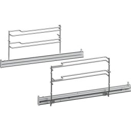 Suport complet de sine telescopice pe 1 nivel BOSCH HEZ638108 - 00577565, Din otel inoxidabil, Pereche (stanga-dreapta), Suporta maximum 15kg, Pentru cuptoare non-piroliza de 45cm