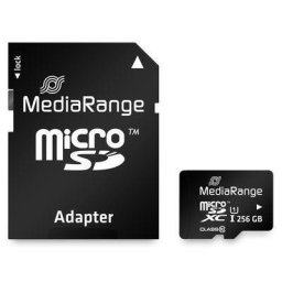 Card de memorie MediaRange MR946, 256GB, UHS-I, Clasa 10, cu adaptor SD