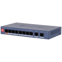 Switch Dahua CS4010-8ET2GT-60, Managed L2, 10 Porturi Gigabit (8 PoE+), Buget PoE 60W