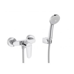 Set 2 in 1 baterie dus Roca, Gama Victoria Plus, para de dus, furtun de dus, suport para de dus, crom