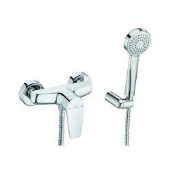 Set 2 in 1 baterie dus Roca, Gama Anara, para de dus, furtun de dus, suport para de dus, crom