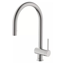 Baterie bucatarie Roca, Gama Ona A5A811FSM0, pipa inalta, tip U, monocomanda, pivotanta, dus extractabil, 2 functii, crom mat