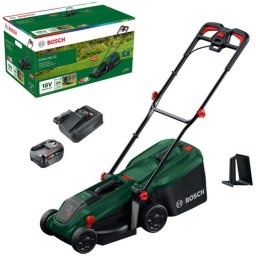 Masina de tuns iarba/gazon pe acumulator Bosch ROTAK18V-32, 18 V, latime taiere 32 cm, inaltime taiere 25-65 mm, 5 trepte de taiere, motor brushless, sac colector 35 l, include acumulator 18V 4.0 Ah + incarcator