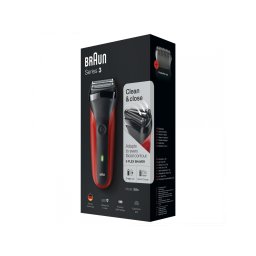 Aparat de ras Braun Series 3 300s 81569932, Rezistent la apa, Autonomie 20 min, Rosu