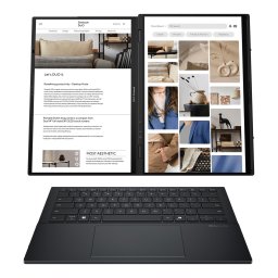 Laptop ASUS Zenbook Duo UX8406CA, Dual OLED 14 inch 3K, Intel Core Ultra 7 255H, 16GB RAM, 1TB SSD, Intel Arc Graphics, Windows 11 Home, Gri