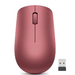 Mouse Lenovo 530, Wireless RF, Optic, 1200 DPI, 3 Butoane, Ambidextru, Baterie AA, Rosu