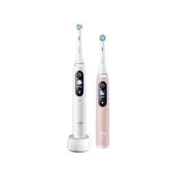 Periute de dinti electrice Oral-B iO6, 5 moduri periaj, Timer, Senzor presiune Smart, Alb/Roz