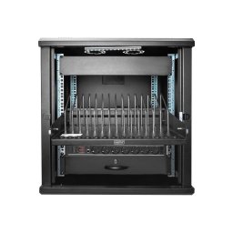 Raft extensibil Digitus DN-97665 pentru tablete, notebook-uri, smartphone-uri, 19 inch, 1U, 14 compartimente, Negru