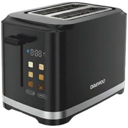 Prajitor de paine Daewoo DBTCT80B, 800 W, display LED, functie reincalzire, functie decongelare, tavita pentru firimituri, control electronic rumenire, carcasa Cool Touch, Negru