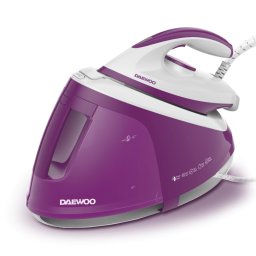Statie de calcat cu cu aburi Daewoo DSS240, 2400W, capacitate rezervor 1800 ml, talpa ceramica, jet abur 240 g/min, debit abur continuu:120 g/min, Alb-Mov