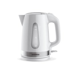 Fierbator electric Daewoo DKE220W, 2200 W, 1.7 l capacitate, indicator luminos, oprire automata la fierbere, protectie impotriva fierberii uscate, deschidere usoara a capacului, Alb