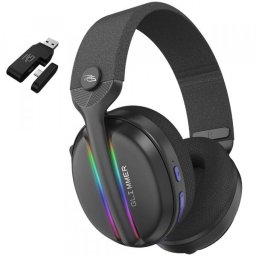 Casti gaming Proove Gaming Headphones Glimmer WHGL00022016, Microfon, 2.4GHz, Bluetooth 5.4, RGB, Ø40mm, 900mAh, Negru-Mov