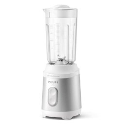 Blender Philips HR2510/90 seria 3000, putere 350W, design compact, recipient plastic cu capacitate maxima 1L, 2 viteze, Argintiu