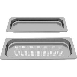 Set de doua tavi medii BOSCH HEZ66D52 - 17007317, o tava medie perforata, o tava medie neperforata