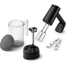 Mixer de mana Philips seria 5000, HR3781/10, 500W, 5 viteze plus functie turbo, Cana gradata, Negru