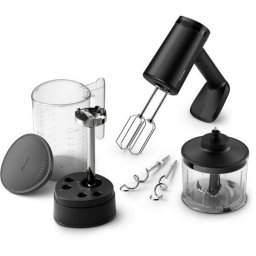 Mixer de mana Philips Seria 5000 HR3781/20, 1l, 500W, 5 trepte viteza, Negru