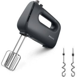 Mixer de mana Philips Seria 5000 HR3739/00, 400 W, Buton rotativ, 1150 RPM, Negru