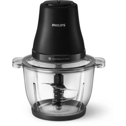 Tocator Philips HR1502/00, seria 3000, 500 W, tehnologie PowerChop, 4 lame, capacitate bol 2l, 2 viteze, material plastic, Negru