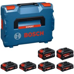 Set 6 acumulatori si incarcator Bosch Professional EXPERT 1600A0373G, 4 x acumulatori EXBA18V-40 (4Ah), 2 x acumulatori EXBA 18V-80 (8Ah), cutie L-BOXX 136