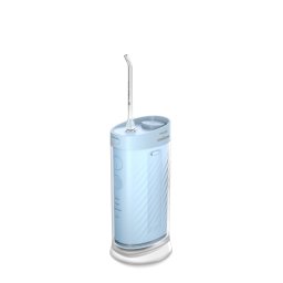 Irigator bucal tip dus bucal Philips Sonicare Seria 1000 HX3333/24, compact si portabil, rezervor pliabil de 200 ml, 3 moduri de curatare, contine 2 capete de curatare (1 capat Standard N1, 1 capat Confort N2 ), Albastru