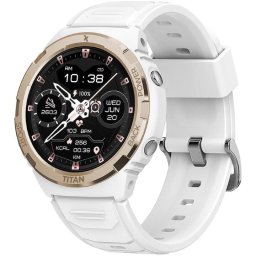 Ceas Smartwatch Maxcom FW100 Titan, Ecran AMOLED 1.3 inch, Android/iOS, IP69, Alb
