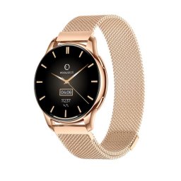 Ceas Smartwatch Maxcom Ecowatch ECO3, EW03 ZL, ecran 1.32 inch AMOLED, Android, iOS, IP67, Auriu