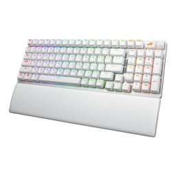 Tastatura Gaming Wireless ASUS ROG STRIX SCOPE II 96, Swithuri ROG NX Snow&Storm, Suport de Incheietura Detasabil, Alb, 90MP037A-BKUA30