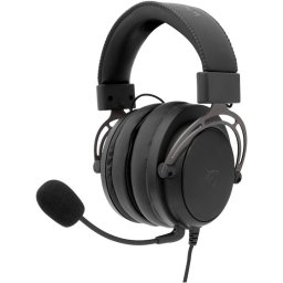 Casti Gaming cu fir White Shark GORILLA, Over-Ear, Stereo, 53mm, Microfon Detasabil, Cablu 2m, Negru/Gri