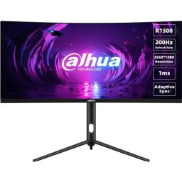 Monitor Gaming VA LED Dahua 30" DHI-LM30-E330CA, 2560 x 1080, HDMI, DisplayPort, Ecran curbat, 200 Hz, 1 ms, Negru