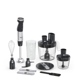Mixer vertical TEFAL Quickchef+ HB67G830, 0.8 l, 1000 W, 20 trepte viteza, Negru/Argintiu