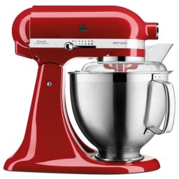 Mixer cu bol KitchenAid Artisan Elegance 5KSM185PSEER, capacitate bol 4.8 L si 3L, 300 W, Rosu