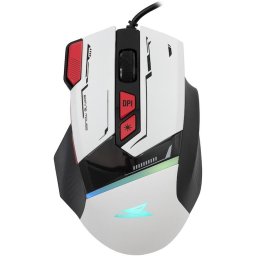 Mouse Gaming cu fir Barracuda MANTA, 12.800 DPI, 1.000Hz, 100IPS, 20G, Chipset INSTANT 825, Switch-uri HUANO, Butoane Programabile, RGB LED, Cablu 1.5m, Alb