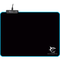 Mousepad White Shark LUMINOUS-L, Margini Iluminate LED MP-1862, Suprafata Textila, Baza Cauciucata Anti-Alunecare, Dimensiuni 35 x 25 x 0.3cm, Negru