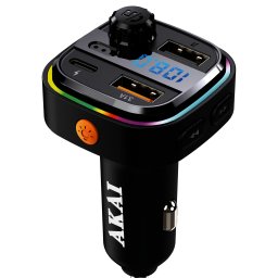Modulator FM AKAI FMT-26BT, Bluetooth 5.3, 1 x USB-C, 2 x USB-A