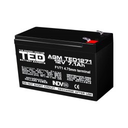 Acumulator 12V Stationar VRLA, Dimensiuni 151 x 65 x 95 mm, Baterie 12V 7.1Ah F1, TED Electric TED003416