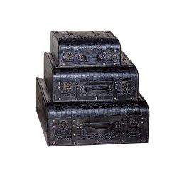 Set 3 cutii depozitare Valize, mdf piele ecologica 28 x 16 x 10 cm, 40 x 23 x 15 cm, 45 x 31 x 18 cm